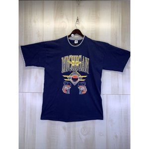 Vintage 1990s University Of Michigan NCAA Basketball Mens Graphic T Shirt XL USA